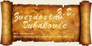 Zvezdoslav Dubaković vizit kartica